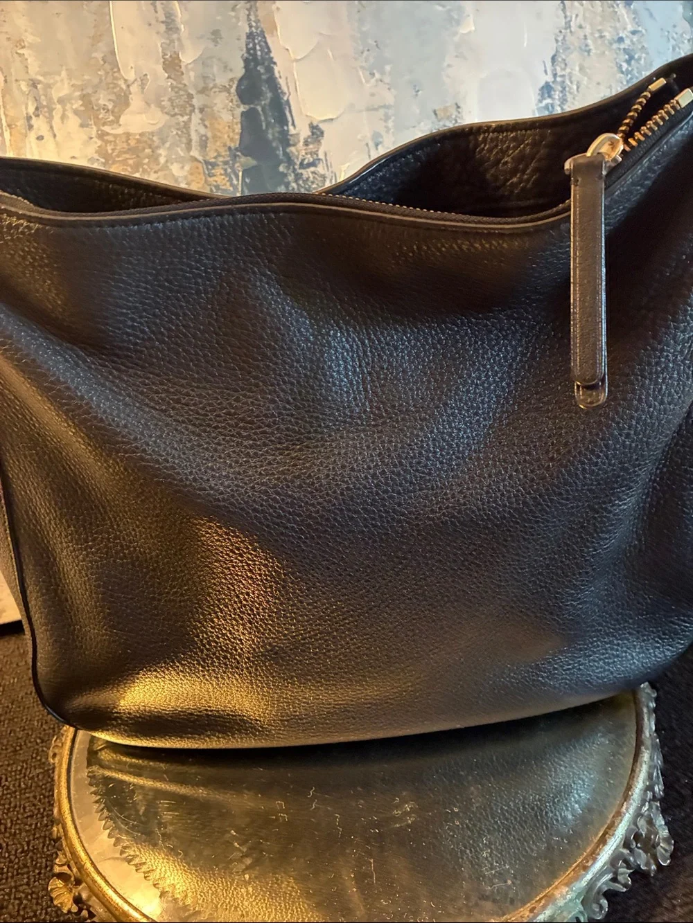GUC Kate Spade NYC Black Pebbled Leather Shoulder Hobo 2 way bag